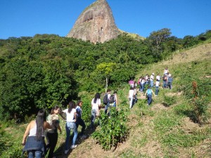 Alunos visitam área de reflorestamento no Parque Pedra dos Olhos.