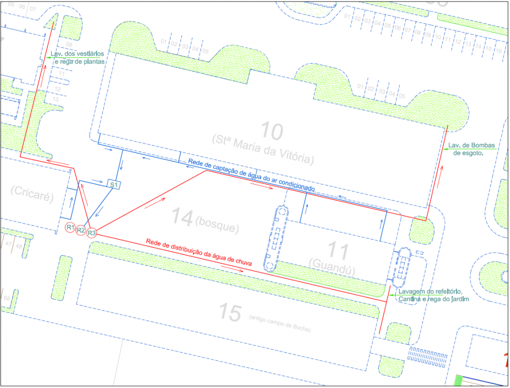 Figura 10 – Croqui da rede de distribuição da água não potável CAOC.